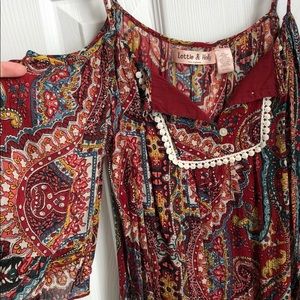 Boho off the shoulder flowy blouse